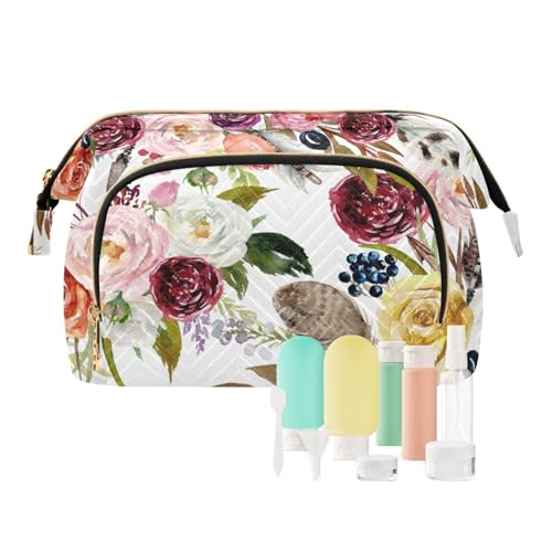 Beauty case impermeabile da viaggio per cosmetici borsa per etnica bohémien floreale etnico 25.9 x 15 x 17 cm Boho 10.2x5.9x6.7 pollici