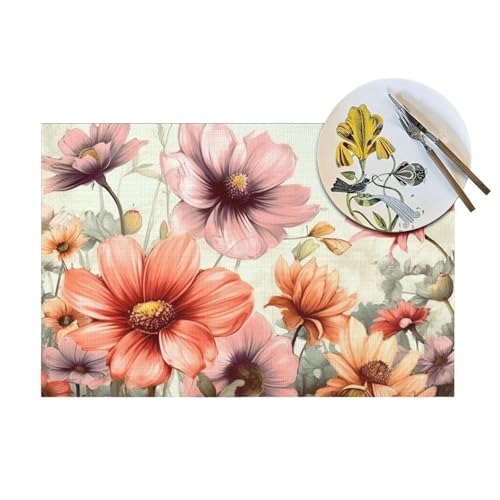 Set de table facile à nettoyer et lavable en vinyle pour table sans tache