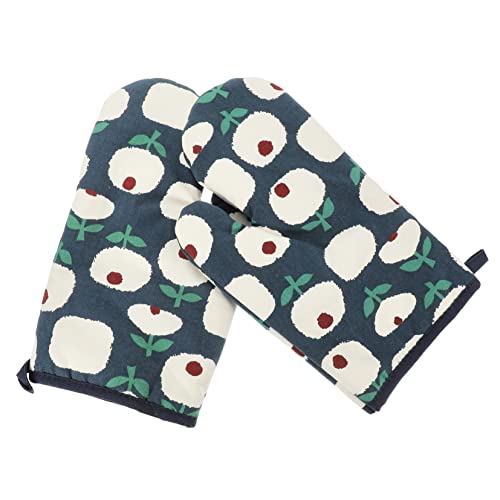 Alipis Cooking Gloves Kitchen Set of 2 Heatproof Mittens Design for Baking Grilling
