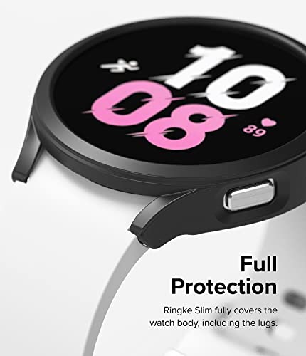 Image of Ringke Slim Case [2 Pack] Compatible with Samsung Galaxy Watch 5 40mm, Watch5 Bezel [Frame Only] Premium PC Hard Thin Cover - Clear & Black