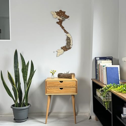 Colorfull Worlds Multilayered 3D Wooden Map of Vietnam Country Wall Art Decor for Living Room, Kitchen, Office Unique Gift for Travelers (110 x 54 cm) - Image 6
