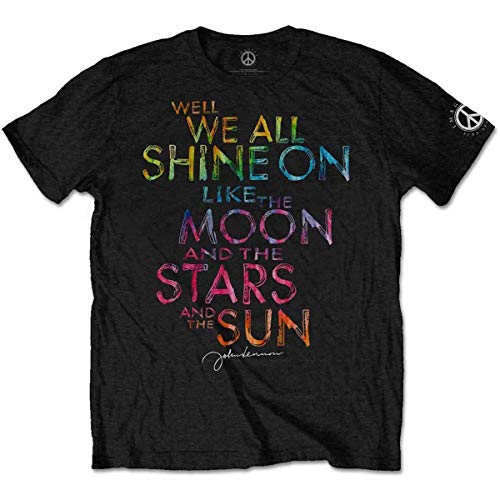 Preisvergleich Produktbild John Lennon Herren Shine on T-Shirt, Schwarz (Black Black), Medium