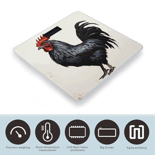 Báscula digital de baño Black Rooster, vidrio templado miniatura 3