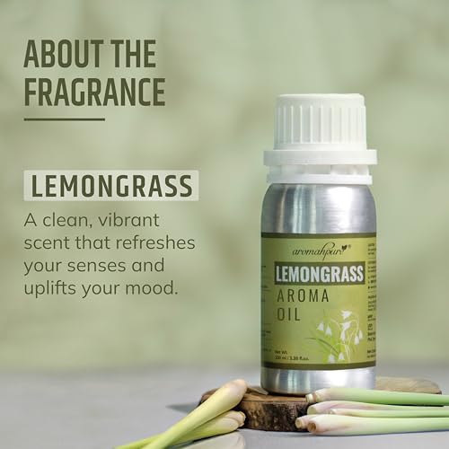 Image of Aromahpure Lemongrass Aroma Oil | 100ml Undiluted & Natural | Long-Lasting Scent for Aromatherapy, Candle & Soap Making, Diffusers, Room Freshener, Humidifier, Bathroom Revitalizer & Home Essentials