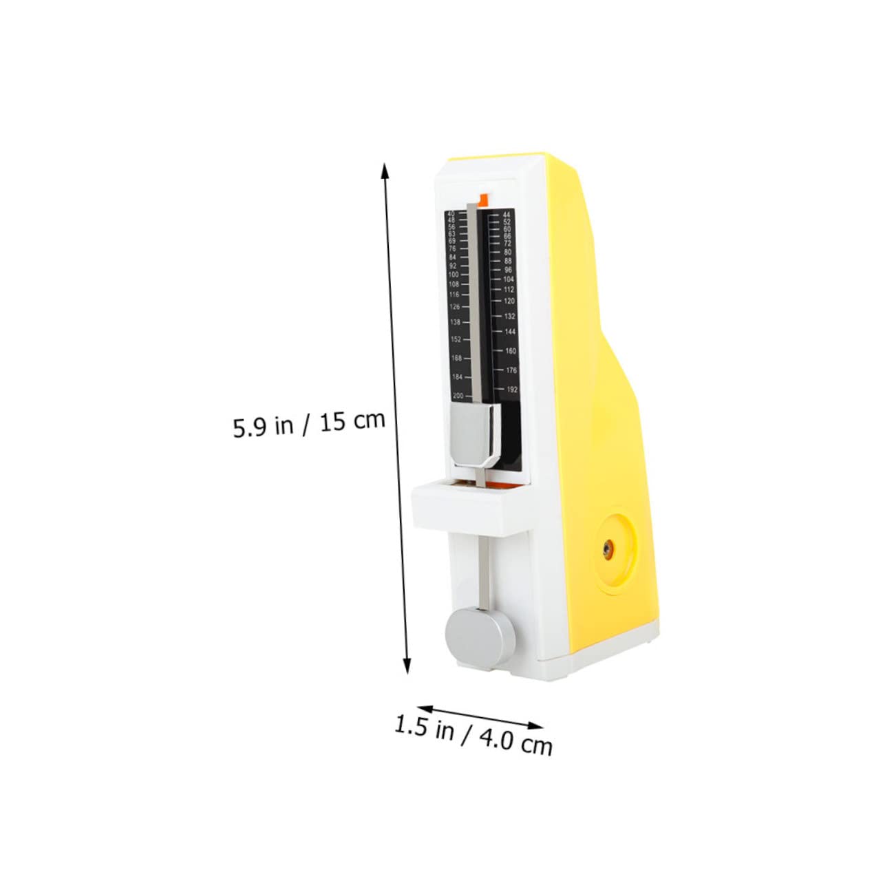 Toddmomy Metrónomo Mecánico Amarillo de Abs y Metal, para Guitarra y Batería, Sonido Claro, Ayuda a Mantener el Ritmo, Adecuado para Principiantes