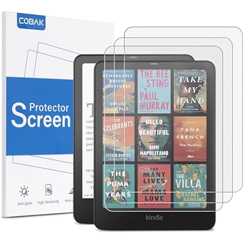 CoBak 3 Pack Anti-Glare Matte Screen Protector for 7" Kindle Paperwhite 12th Gen 2024 & Kindle Colorsoft Signature Edition,Boox Go 7,Kobo Aura 2 - High Clarity, Fingerprint Resistant - Fine-Grit Texture PET Film Cover