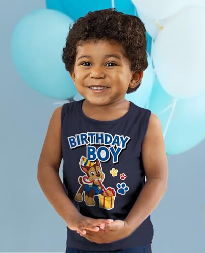 Paw Patrol Chase Birthday Boy Tank Top | Summer Gift for 2nd 3rd 4th 5th Birthday | Toddler Boys Sleeveless Shirt3