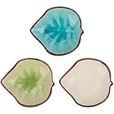 craspire 3 Stück Keramik Soßenschalen In Blattform Dip Schalen Set Klein Japanischer Stil Beilagen...