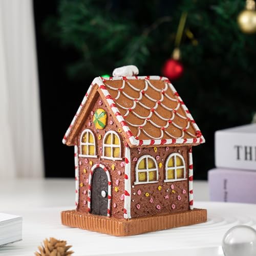 Maison en pain d'épices résine déco Noël sans miettes durable - 4