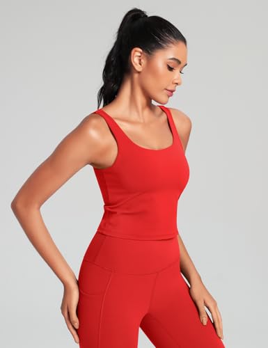 HeyNuts Zeal Bra Womens Scoop Neck Longline Sports Bras, U Back Workout Yoga Crop Tank Tops Padded A-D Cups *Updated Fit3