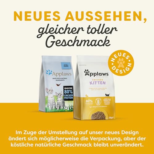Applaws Kitten Trockenfutter mit Huhn, komplett und getreidefrei für junge Katzen im Alter von 1-14 Monaten (1 x 7.5 kg Packung)