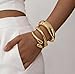 GoldGifts Chunky Gold Bangle Bracelets Stack for Women Non Tarnish, Thick 14k Gold Plated Big Stackable Bangles Set, Trendy Large Statement Stacked Cuff Bracelet Fashion Jewelry Gifts
