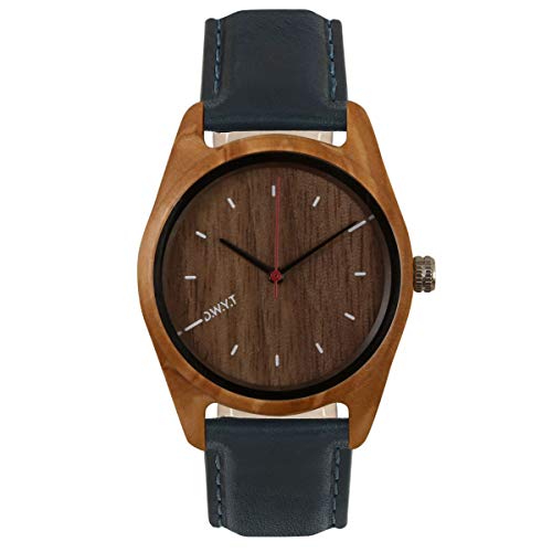 D.W.Y.T - Reloj de madera D.w.y.t Rata – Azul de Minuit – 38 mm