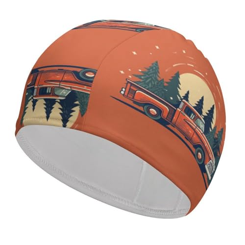 Gorro de baño con diseño de para Hombre y Mujer, Impermeable, elástico, para Mantener el Cabello seco, cómodo y de Tela Antideslizante.