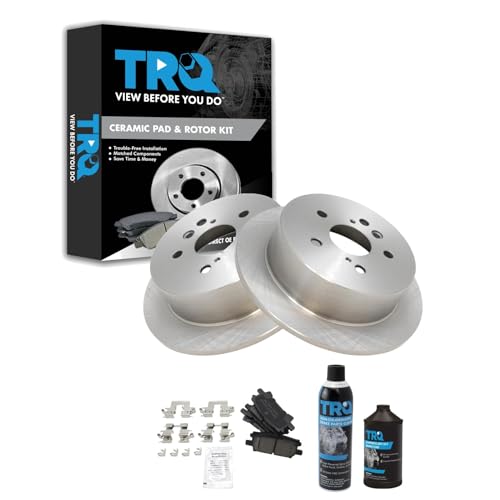 Image of TRQ Rear Brake Pad & Rotor Kit Compatible with 2004-2009 Lexus 2004-2007 Toyota