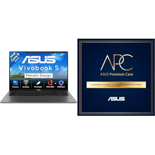 Image of ASUS Vivobook S16,14th Gen, Intel Core 5-210H,Metallic Design Laptop(Intel UHD iGPU /16GB RAM /512GB SSD /FHD+ /16 inch inch /144Hz /Windows 11 + 1 Year Brand Warranty Extension