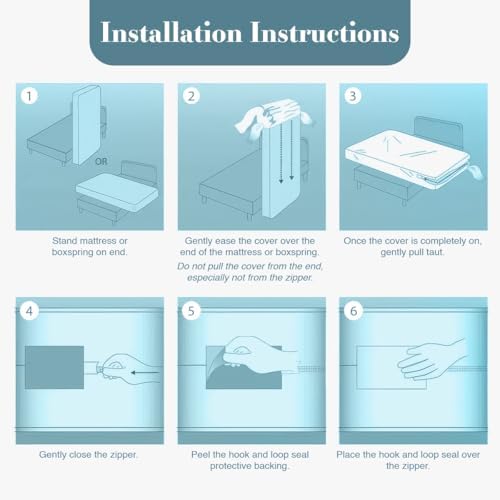 Utopia Bedding Mattress Protector Zippered Full XL Size, 100% Waterproof Bed Bug and Dust Mite Proof Mattress Encasement, Absorbent 6 Sided Mattress Cover - 5