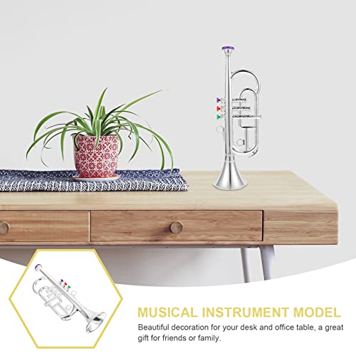 Toyvian Toy Trumpet For Kids, Wind And Brass Musical Instruments For Kids, Musical Play Toy Trumpet, For Teaching Songs, Instrument Band At Home Or School Silver #TOP2