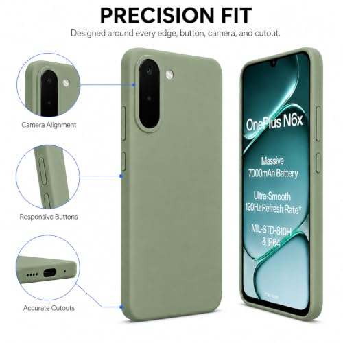 Image of FIRST MART Matte Silicone Back Cover for OnePlus N6x - Green