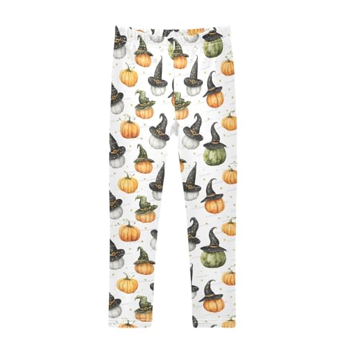 senya Girls Printed Leggings Yoga Pants Witch Hat Pumpkin for Kids in 4t to 10 Years, 4T