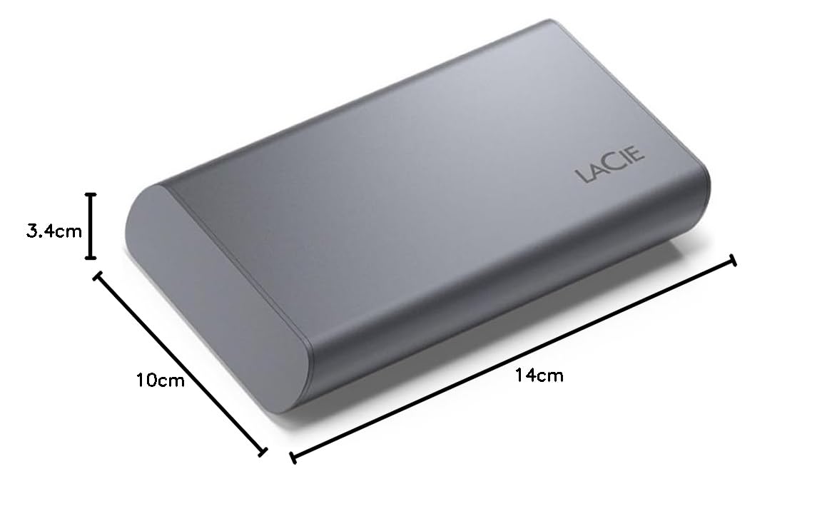 LaCie Mobile 2TB Secure USB-C Mobile Esterno Stato Solido Grigio