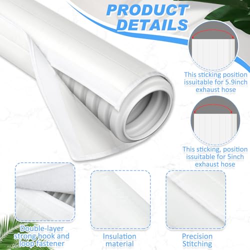Image of Outus 1 Pc Air Conditioner Hose Cover Wrap - Ac Hose Duct Vent Insulation Sleeve Insulated Cover for Portable Ac for 5 inch & 5. 9 inch Diameter 60 inch Long Exhaust Hoses Tube (White)