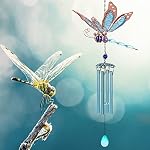 Chime de vent lumineux de libellule Kannino Chimes du vent pour l'extérieur Mémorial Chimes de vent en plein air avec ailes lumineuses Windchimes pour jardin de la fenêtre Patio ou Festival Décor / Meilleures Mères et Femmes Cadeaux