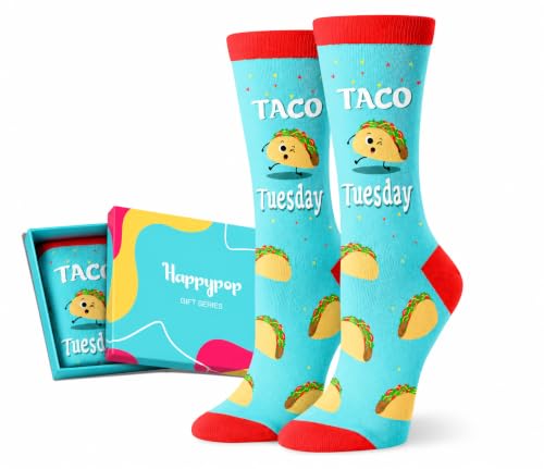 HAPPYPOP Taco Tuesday Socks Women - Taco Gifts for Food Lovers Mexican Food Socks Cinco De Mayo Gifts