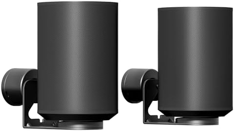 PEGZONE Adjustable Speaker Wall Mount for Sonos Era 100 and Era 300, Flexible Angle Adjustment, Surround Sound Speaker Wall Bracket Compatible with Sonos Era Speakers,1 Pair,Black