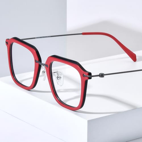Image of FONEX Acetate Titanium Glasses Frame Men 2024 New Square Eyeglasses Spectacles Eyewear F85843