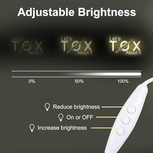 Image of Let's Tox about it Neon Sign Botox LED Light Injector Spa Studio Decor | USB Powered Dimmable Beauty Spa Sign Medspa Decoration Business Open Welcome Wall Art, 15.7 inchx9.4 inch, Warm White