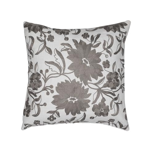 Image of Wakefit Designer Cushion Cover | 16x16 inch | Heavy Embroidery | Cotton Fabric on Both Sides | Pack of 1 | Morning Petal Grey
