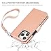 Bocasal for iPhone 14 Pro Max Wallet Case Compatible with MagSafe Wireless Charging, RFID Blocking Magnetic Leather Case with Card Slots Holder Kickstand Detachable Wrist Strap 6.7 Inch (Rose Gold)