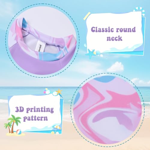 Image of Girls Swimsuit Two Piece Rash Guard Set for 4-14 Years