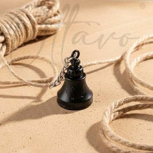 Image of OTTAVO Guardian Bell Keychain, Oxidized Copper, Tibetan Style, 5 cm Height, Good Luck Charm