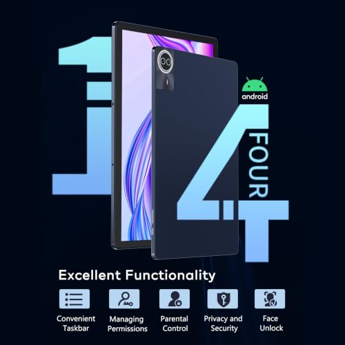 Image of 2026 Premium 14 Inch Android Tablet, 2.5K High IPS Display, 36GB RAM 256GB ROM (1TB Expand), Octa-Core MT6769 Mali-G57, 11580mAh Battery, Dual Band WiFi, Quad Box Speakers, 8+13MP, 5G /2.4G WiFi-Blue