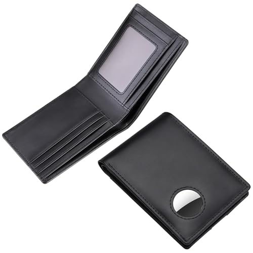 Black Leather Wallet For Men With Slot, Protection, Slim Design, Card Slots & Id Window