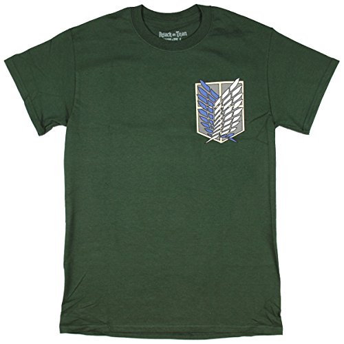 Attack on Titan Ripple Junction Survey Corps Adult T-Shirt (L) Green