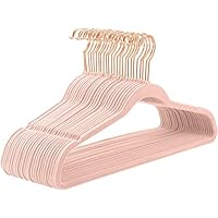 MIZGI Premium Velvet Hangers 50pack 30pack Heavy Duty - Non Slip - Velvet Suit Hangers- Copper/Rose Gold Hooks,Space Saving Clothes Hangers