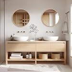 WallBeyond Round Wood Mirror 24 inch Circle Wall Mirror for Bathroom Round Wall Mirror for Wall Decor, Vanity, Entryway Living Room (Natural) - Image 3