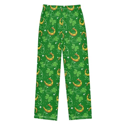 ZZKKO Lucky Shamrock Boys Pants for Kids Jogger Pants with Pockets S-XL