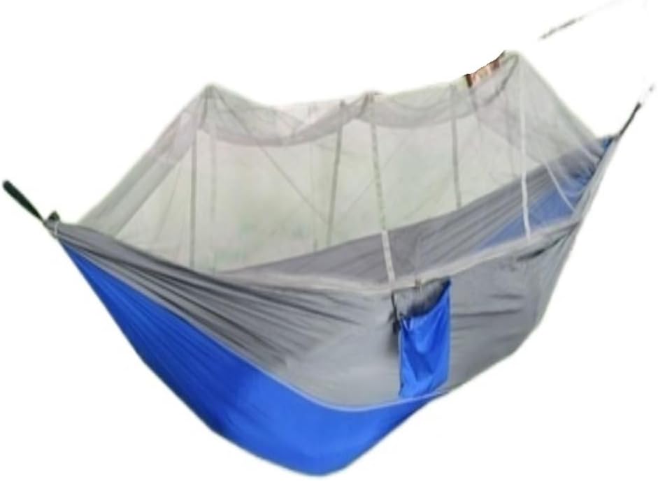 Hammock Camping Hammock Outdoor Camping Portable Single Parachute Cloth Three-Color Belt Anti-Mosquito Hammock Hammocks for Outside(D)