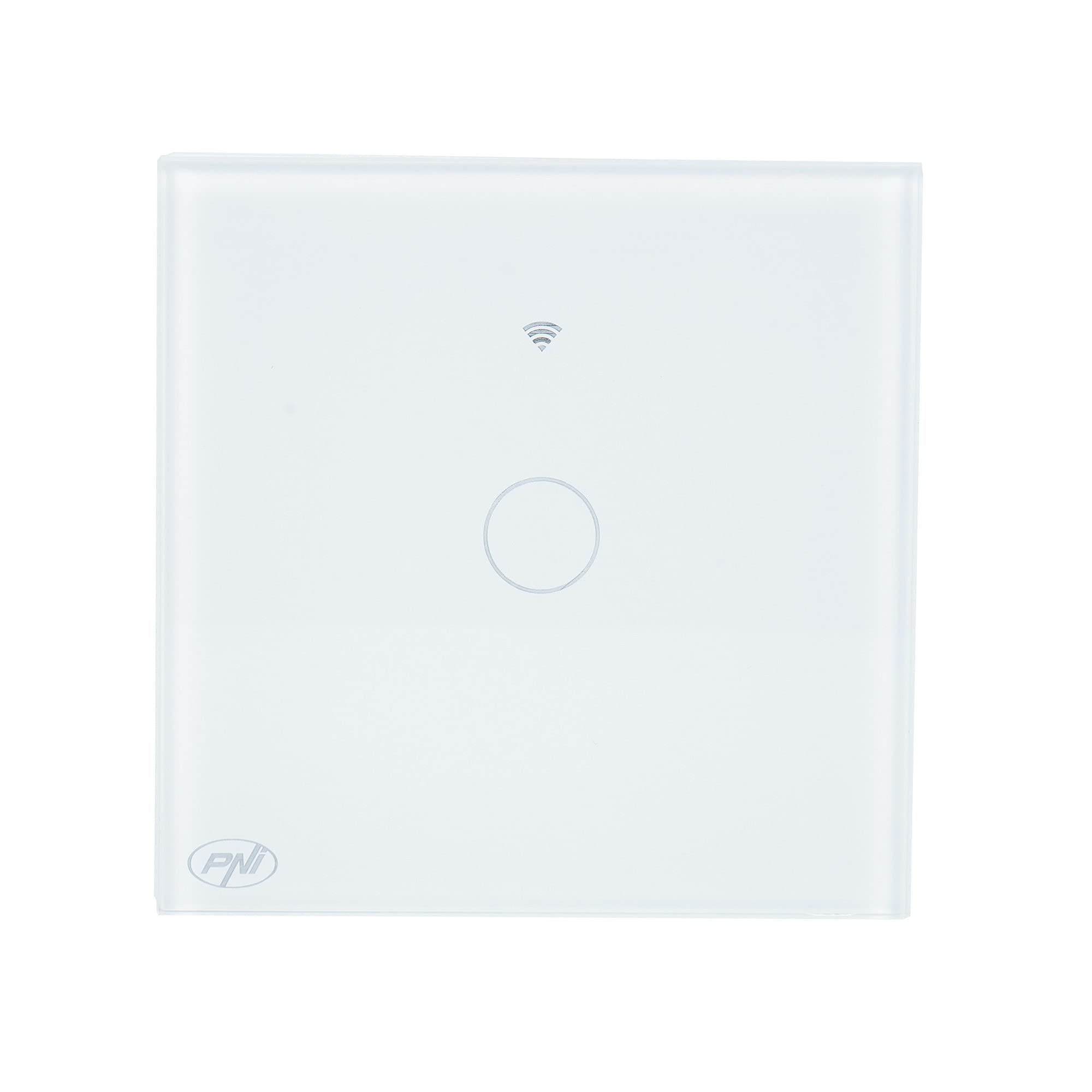 PNI PNI-PT101L Switch SafeHome PT101L WiFi Touch, 10A, Control via Tuya Smart App, Compatible with Alexa and Google Assistant, Live Wire, Without Zero