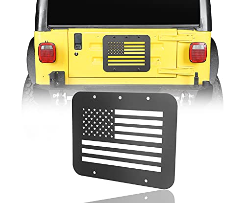 Wrangler TJ Spare Tire Delete Steel Tailgate Plug Vent Plate Cover Compatible with 1997-2006 Jeep TJ Wrangler