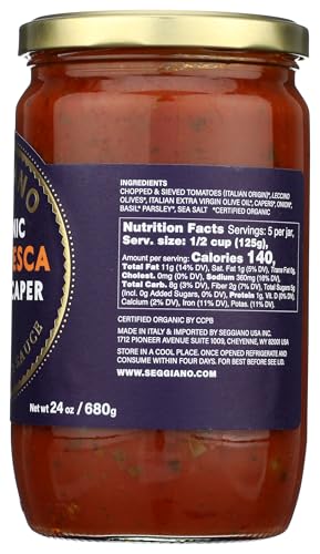 SEGGIANO Organic Puttanesca Pasta Sauce, 24 OZ