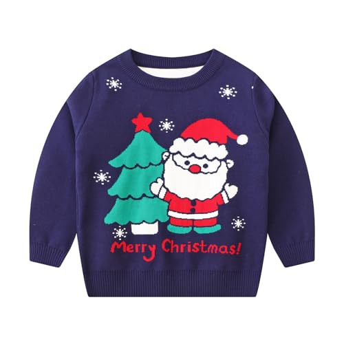Christmas Sweater for Toddler Boys Girls Knitted Long Sleeve Crewneck Pullover Sweaters Fall Winter Warm Clothes