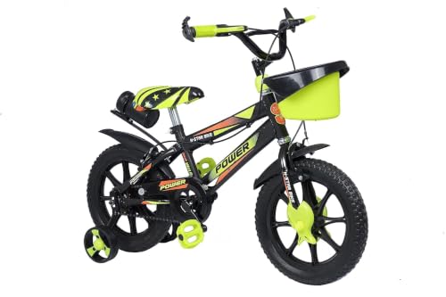 Image of NORMAN JR BMX Collection - Bike for Boys and Girls, Kids' Bicycle 14 Inch with Training Wheels for Ages 3-7 Years Old, Toddler Bike with 95% Assembled- Parrot Green