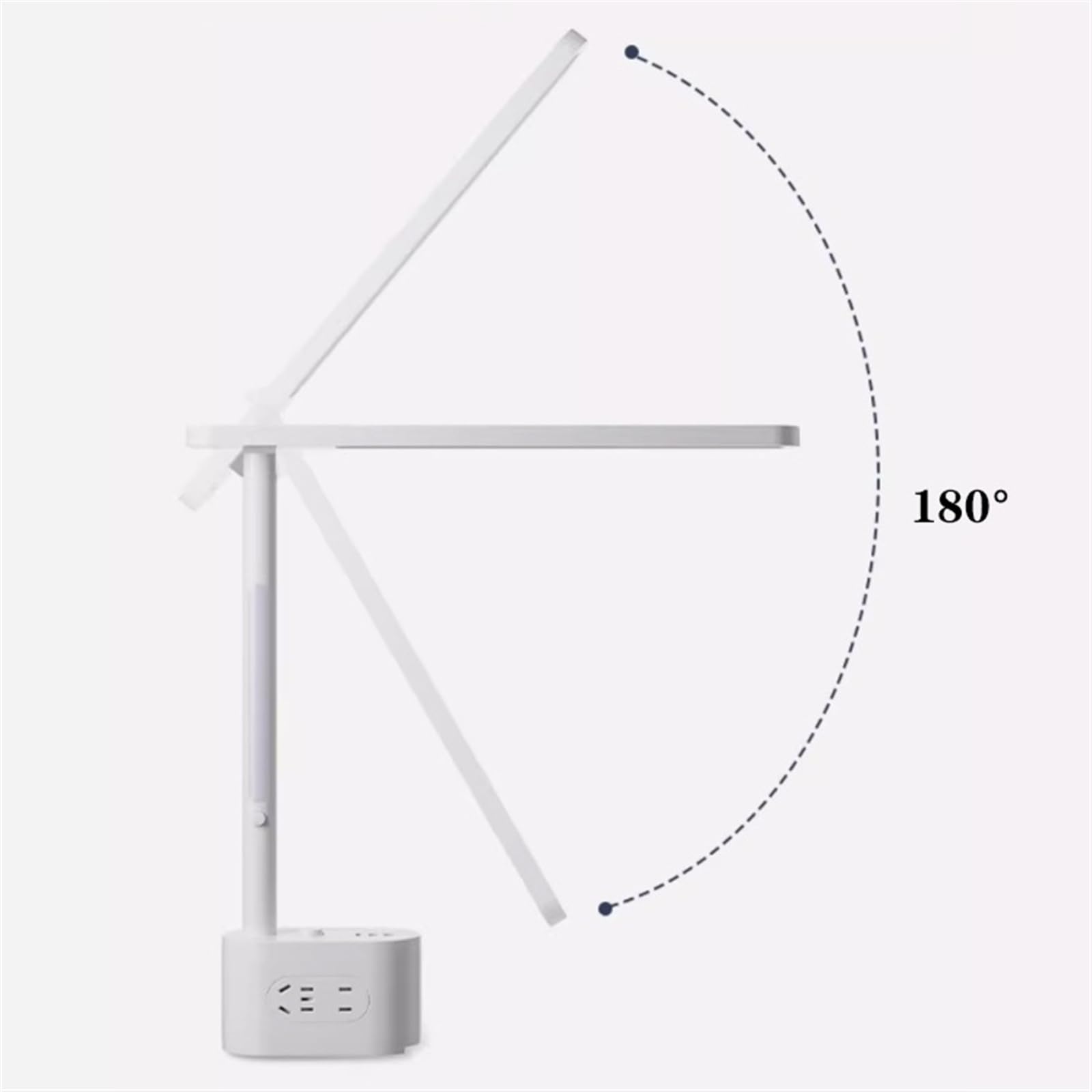 Schreibtischlampe LED-Schreibtischlampen for das Heimbüro – 2 USB-Ladeanschlüsse und AC-Steckdosen, Knopfschalter, dimmbar, 3 Farbmodi, Nachtlicht Telefonhalter