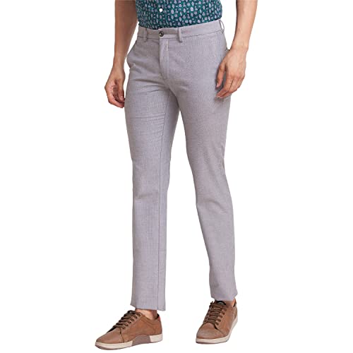 Image of Colorplus Men's Poly Cotton Blend Yarn Dyed Pattern Contemporary Fit Flat Front Casual Trouser