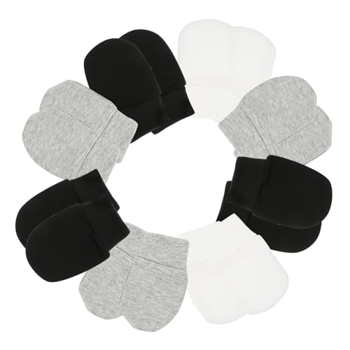 VANZACK 9Pairs Unisex Cotton Mittens of Skin Friendly Gloves Breathable No Scratch Mittens for Newborns Comfortable and Elastic Protect Hands